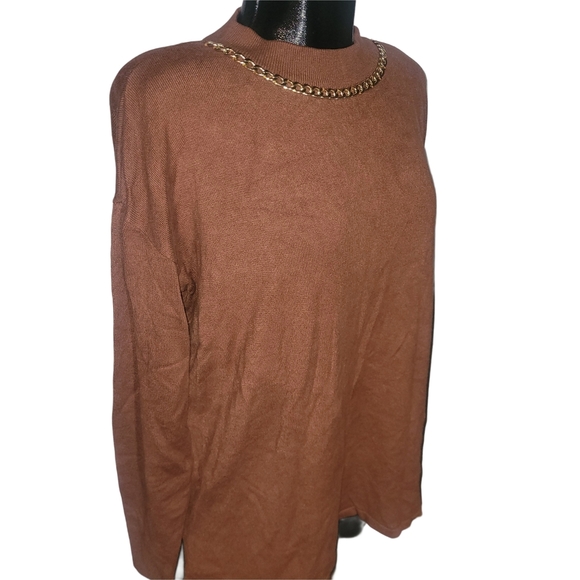 Laura Brown Chain-Detail Women's Light Sweater M - Picture 2 of 6